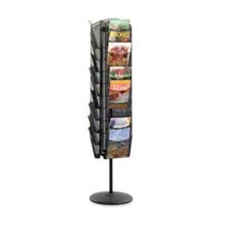 SAFCO Safco Products Company SAF5577BL Magazine Stand- Mesh- 30 Pockets- 16-.50in.x16-.50in.x66in.- Black SAF5577BL